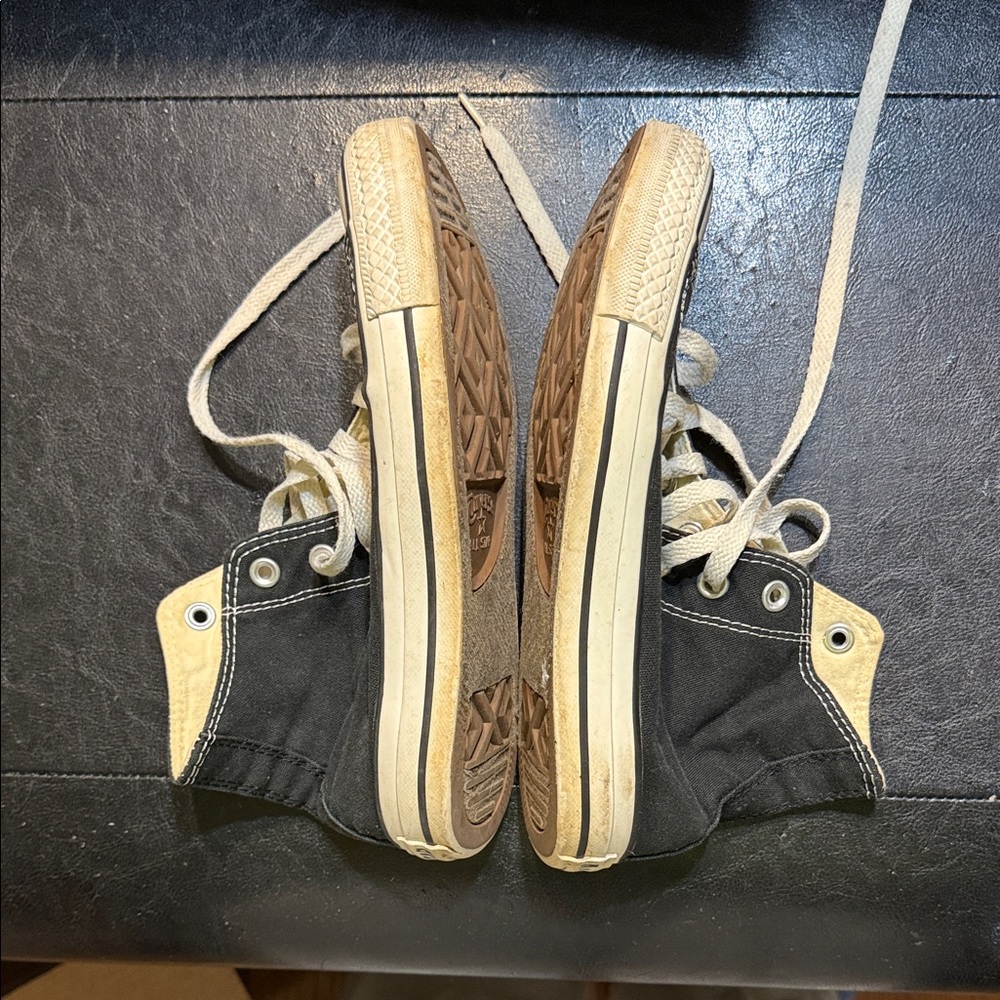 Converse Black and Cream High-Tops - Picture 5 of 7